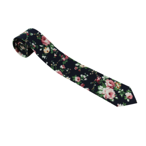 Navy Floral Tie